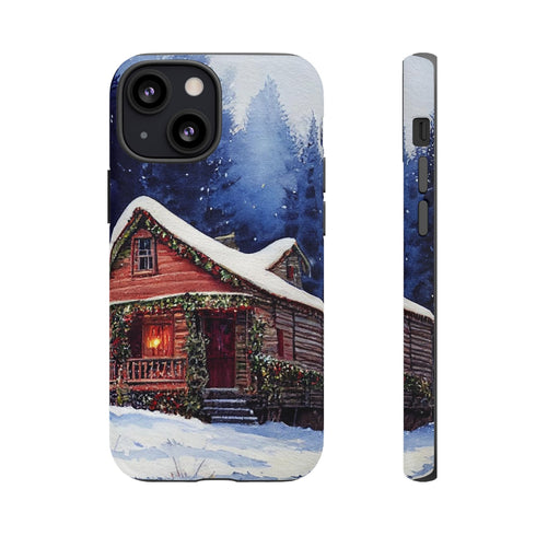 Cozy Christmas Cabin in the Snow - Impact Resistant Phone Case iPhone 13 Mini Matte